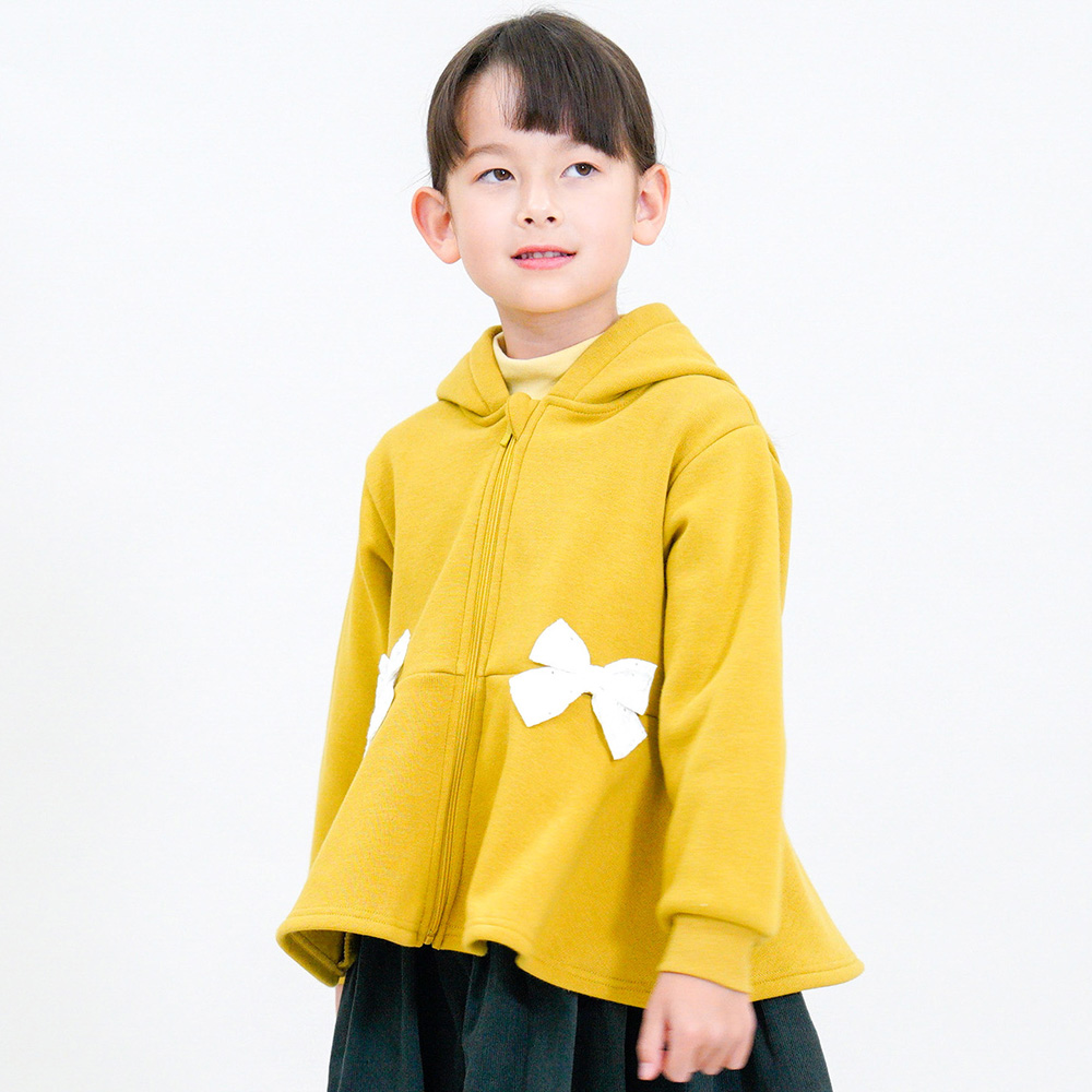黄色の☆満載半袖パーカー 80㎝ベビー・キッズ - トップス