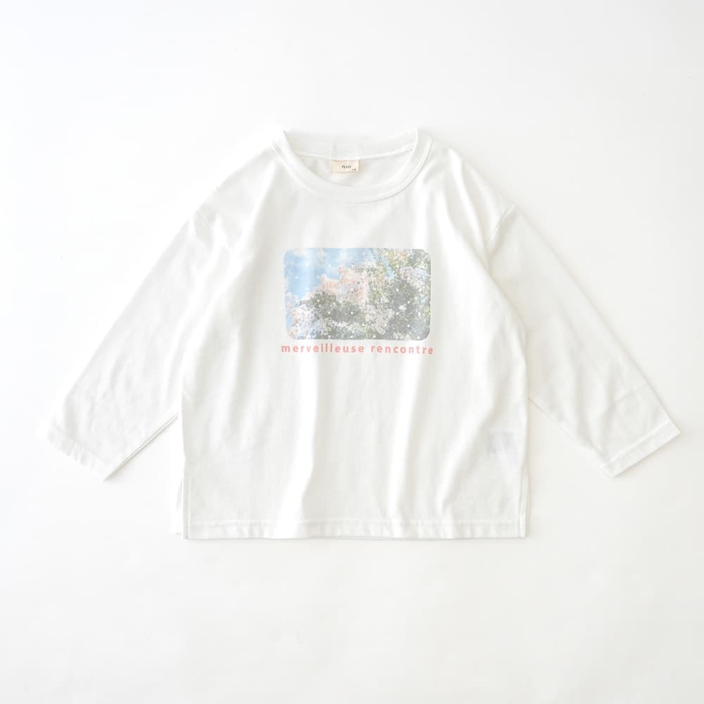 フラワーフォトプリントTシャツ